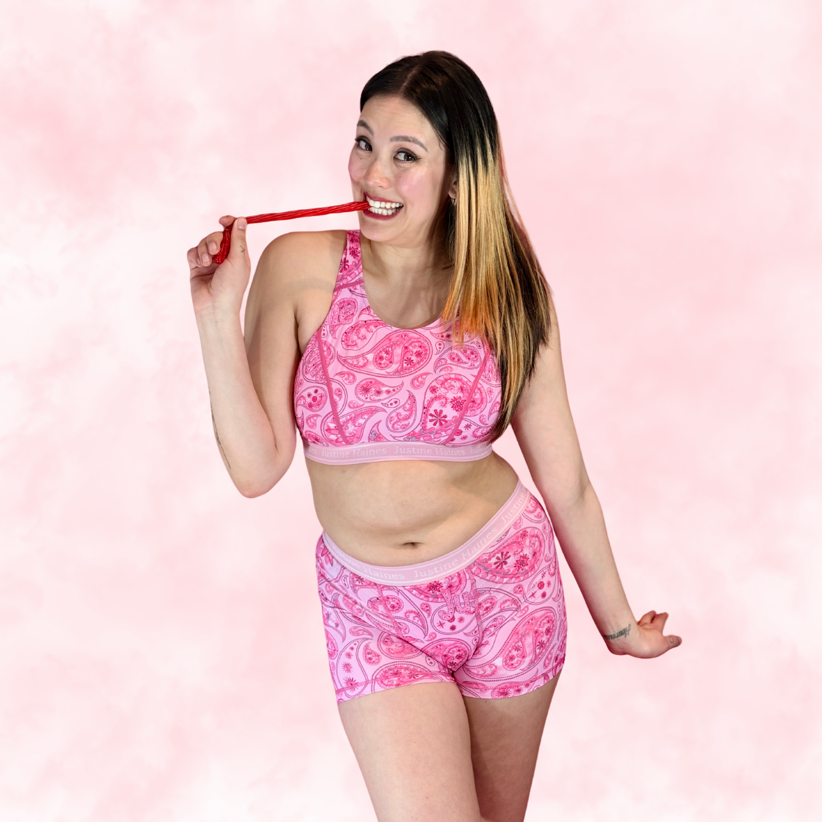 BoxerBriefs Classic Period BoyShort 🌸🎀 Pink Paisley 🌸🎀