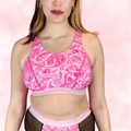 Classic T-Back Sports Bra 🌸🎀 Pink Paisley 🌸🎀