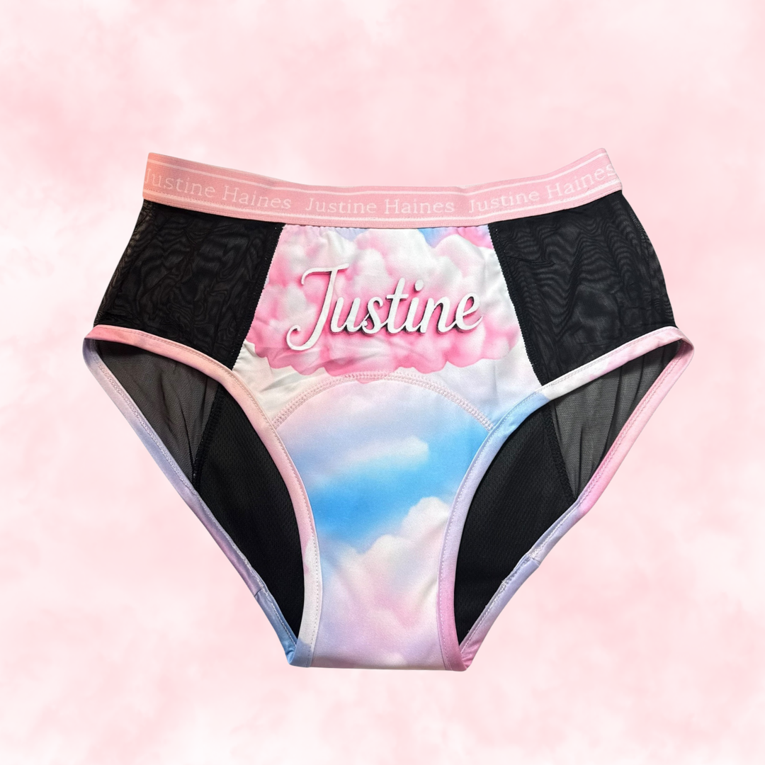 High-Rise Period Undie with MESH 💖✨Pastel Pride 🌈☁️