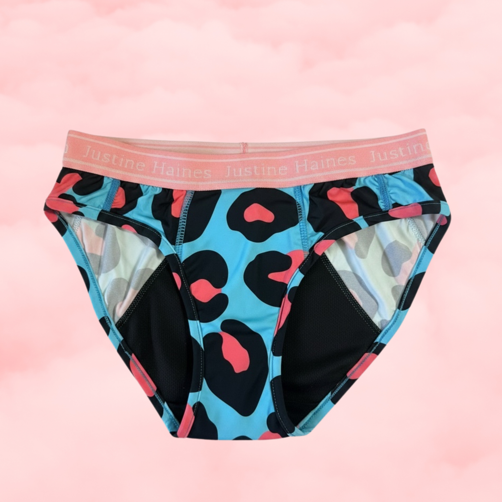Classic Hipster Period Undie Cool Blue Animal