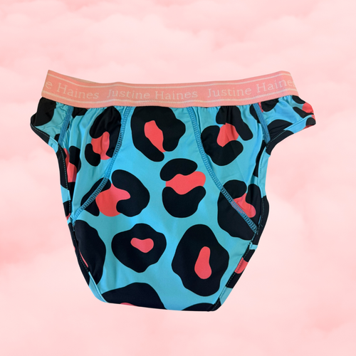 Classic Hipster Period Undie Cool Blue Animal