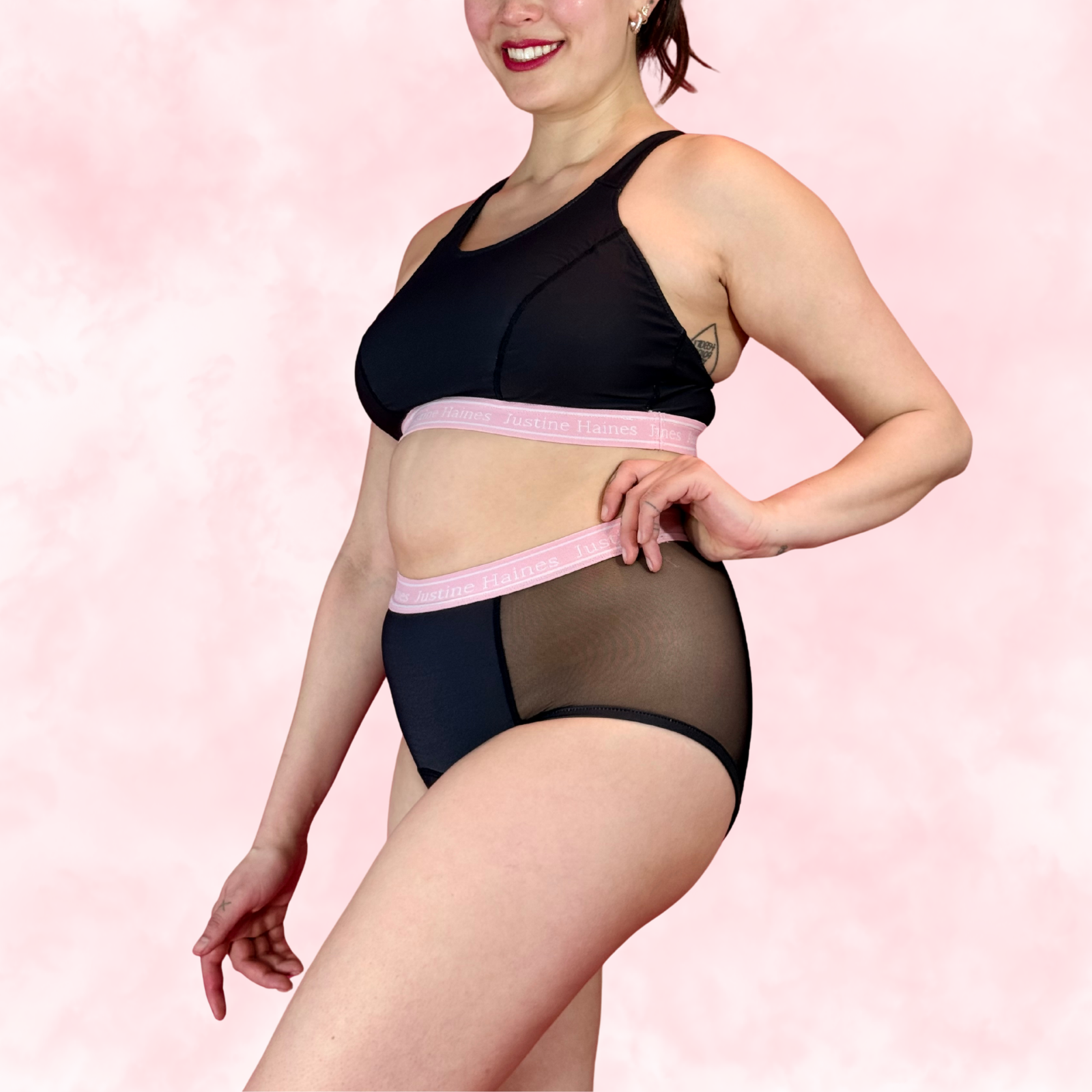 High-Rise Period Undie with MESH 🖤 BLACK 🖤