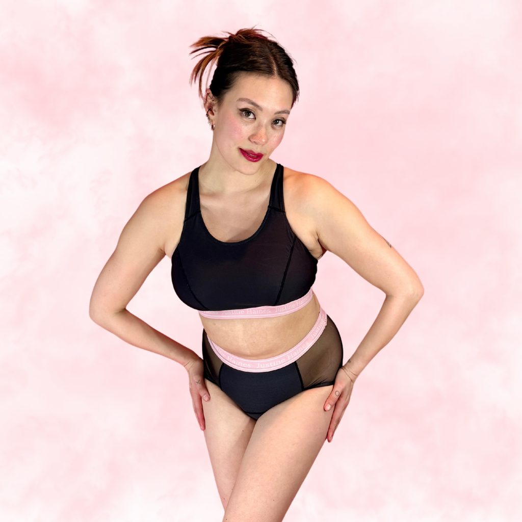 High-Rise Period Undie with MESH 🖤 BLACK 🖤
