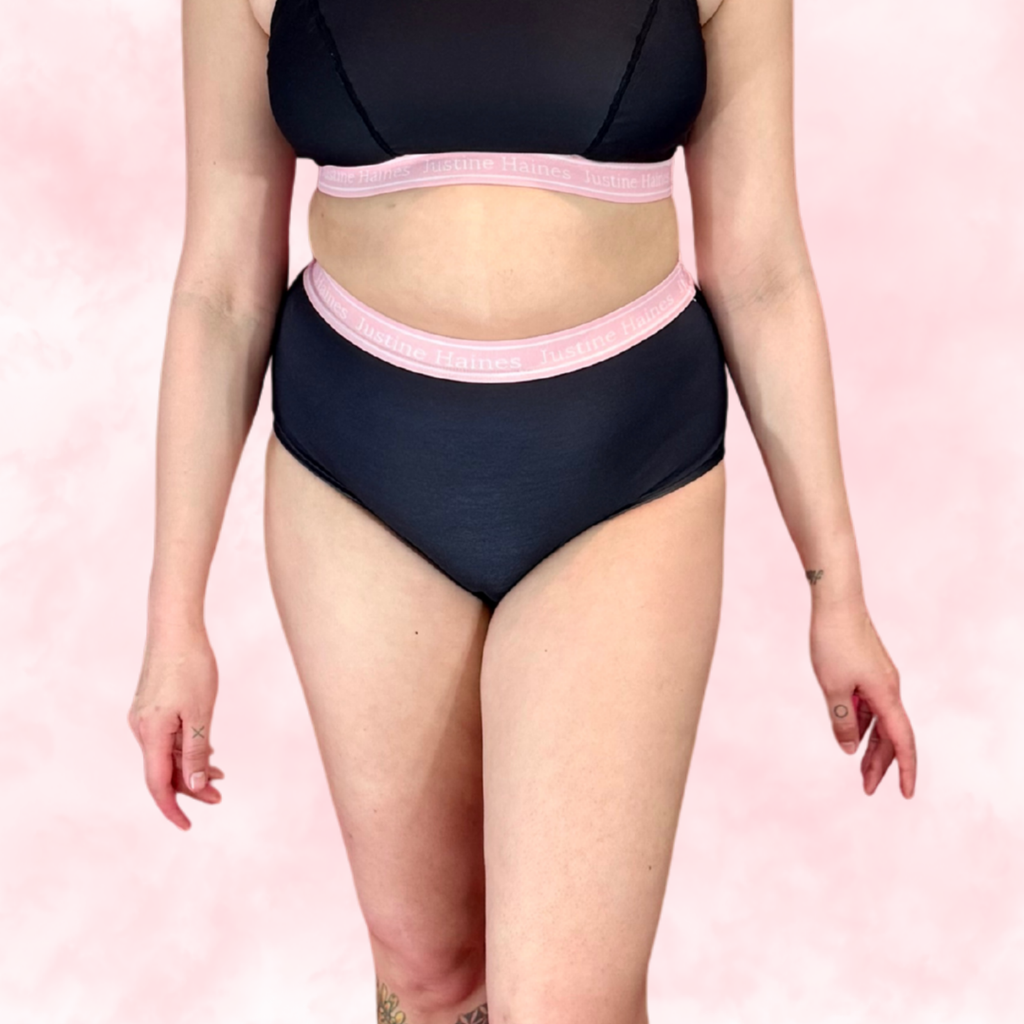 Culotte Menstruelle Taille Haute Classique 🖤Justine NOIR 🖤 