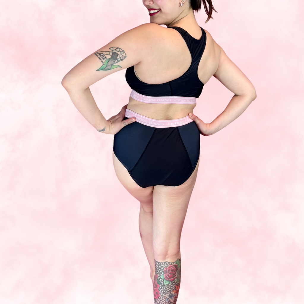 Culotte Menstruelle Taille Haute Classique 🖤Justine NOIR 🖤 