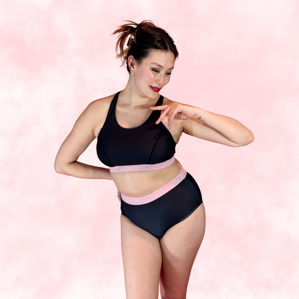Culotte Menstruelle Taille Haute Classique 🖤Justine NOIR 🖤 
