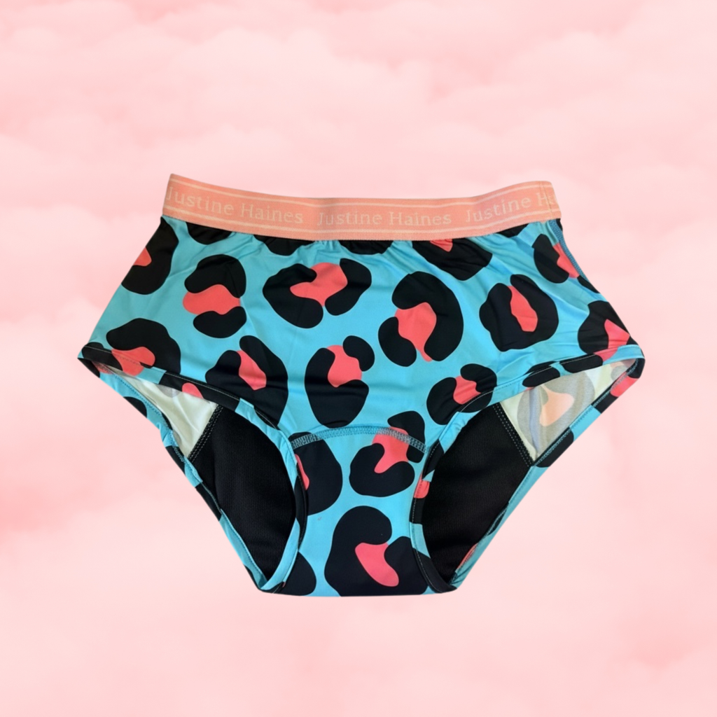 High-Rise Classic Period Undie Cool Blue Animal