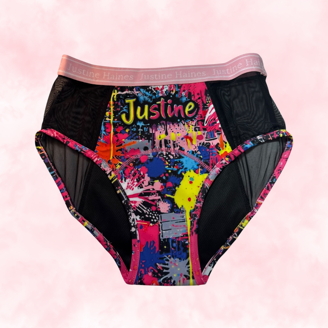 High-Rise Period Undie with MESH ⚡️🖤 GRAFFITI 1980 💥🎨
