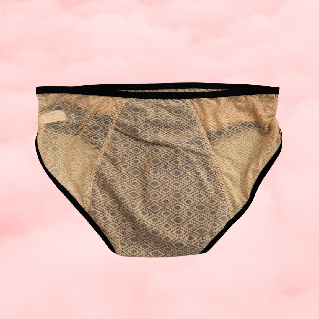 🤎Asymmetric Mesh Period Hipster – Vanilla Nude 🤎