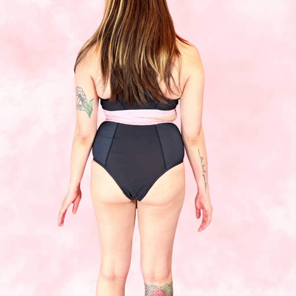 Cheeky Menstruelle Taille Haute Gainante (Brésilienne)🖤Justine NOIR 🖤 