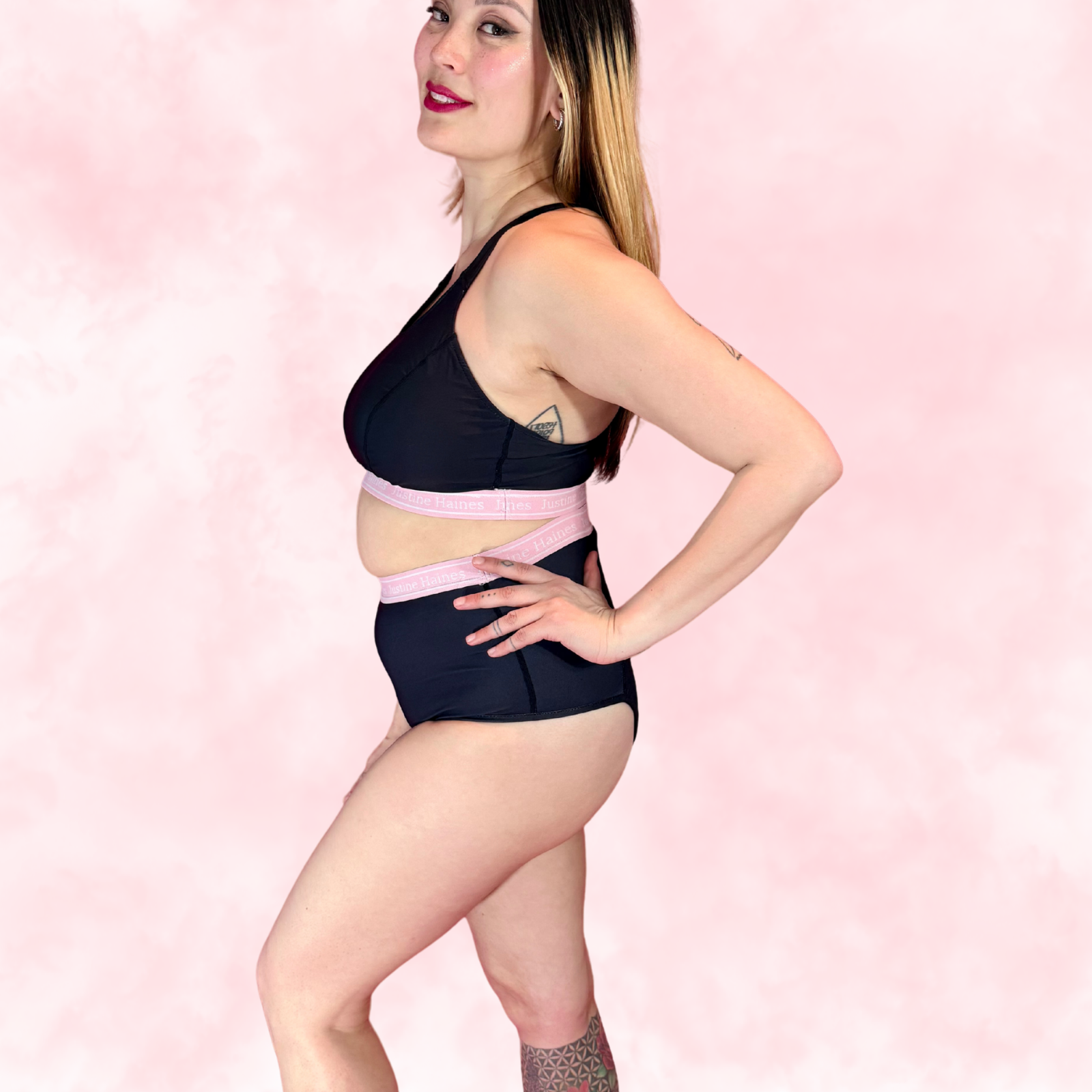 Cheeky Menstruelle Taille Haute Gainante (Brésilienne)🖤Justine NOIR 🖤 