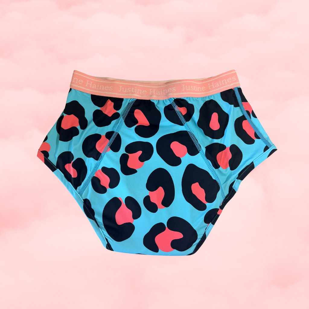 High-Rise Classic Period Undie Cool Blue Animal