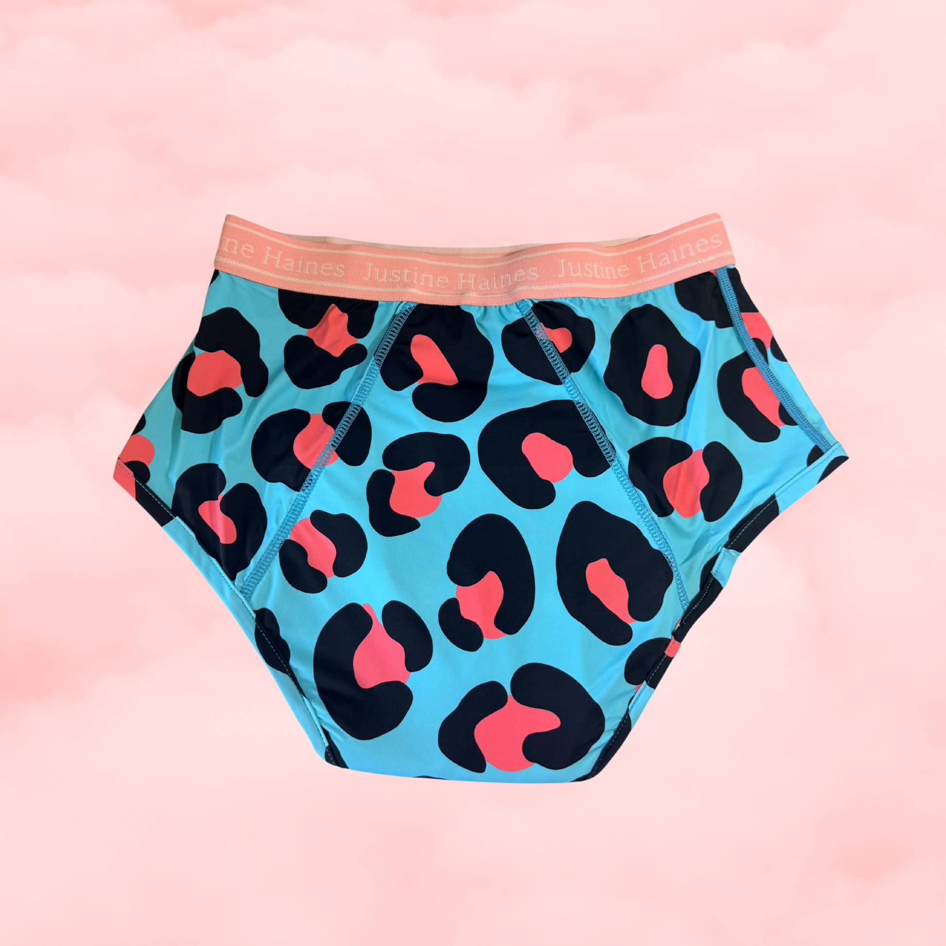 High-Rise Classic Period Undie Cool Blue Animal