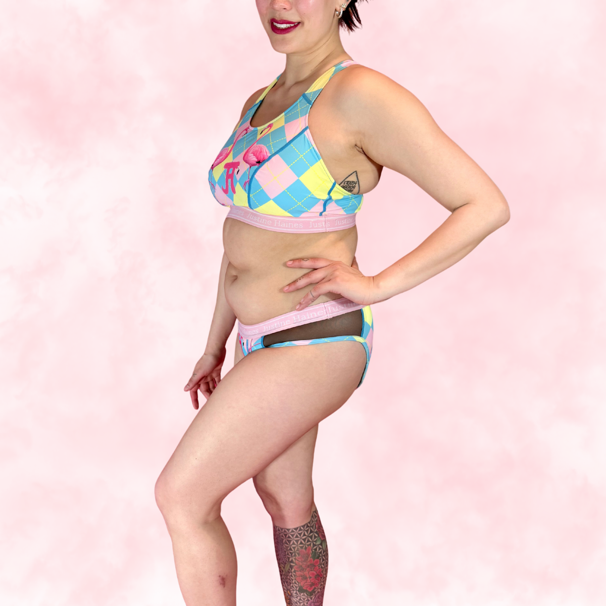 Hipster Period Undie with MESH 🎀 Preppy Flamingo 🦩✨