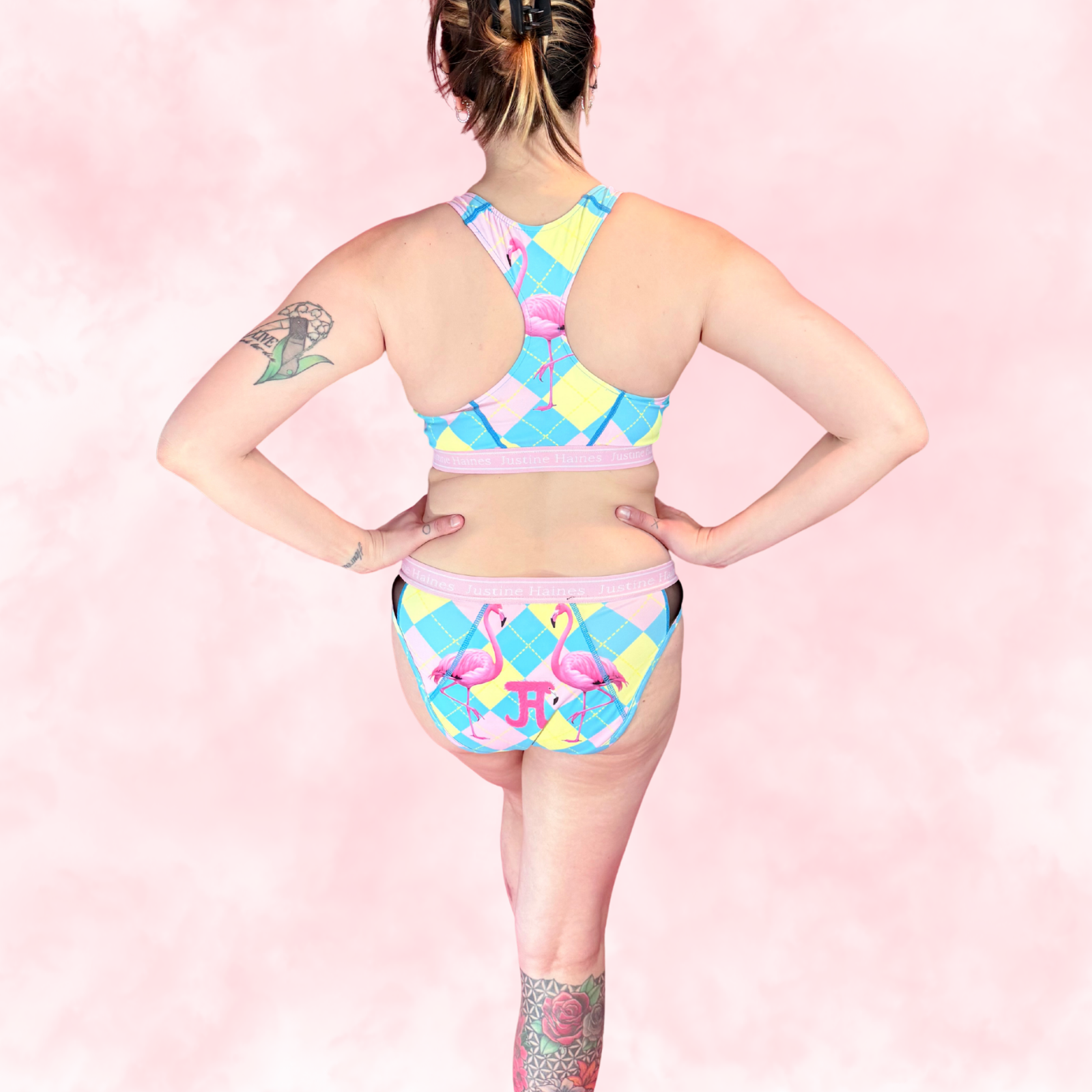 Hipster Period Undie with MESH 🎀 Preppy Flamingo 🦩✨