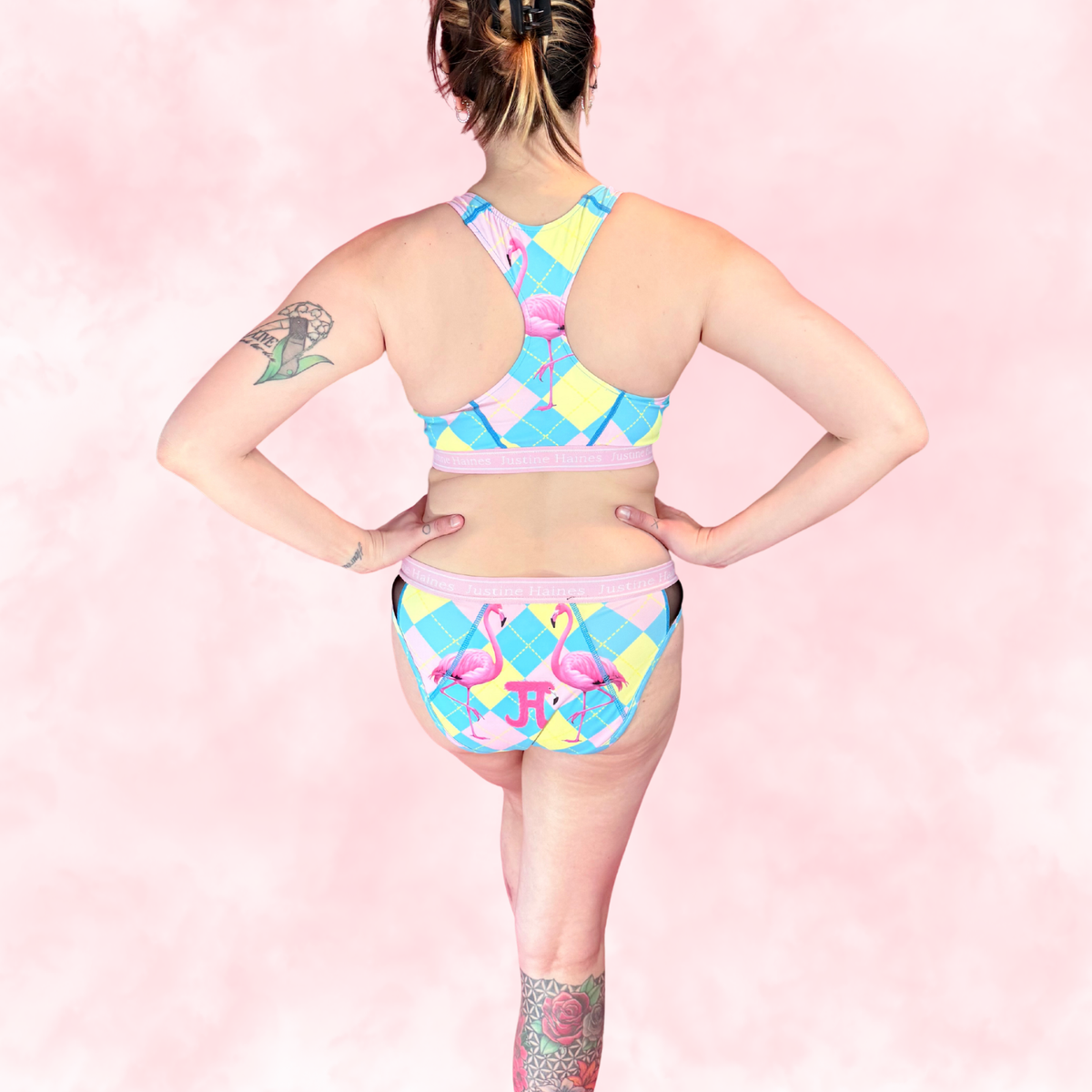 Hipster Period Undie with MESH 🎀 Preppy Flamingo 🦩✨