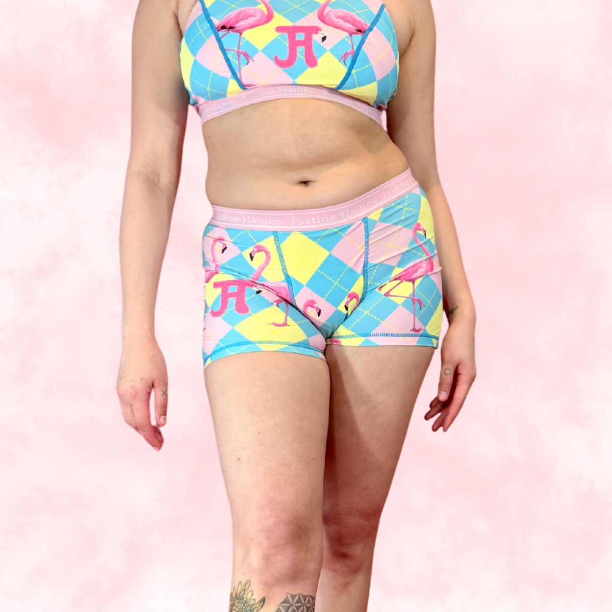 BoxerBriefs Classic Period BoyShort 🎀 Preppy Flamingo 🦩✨