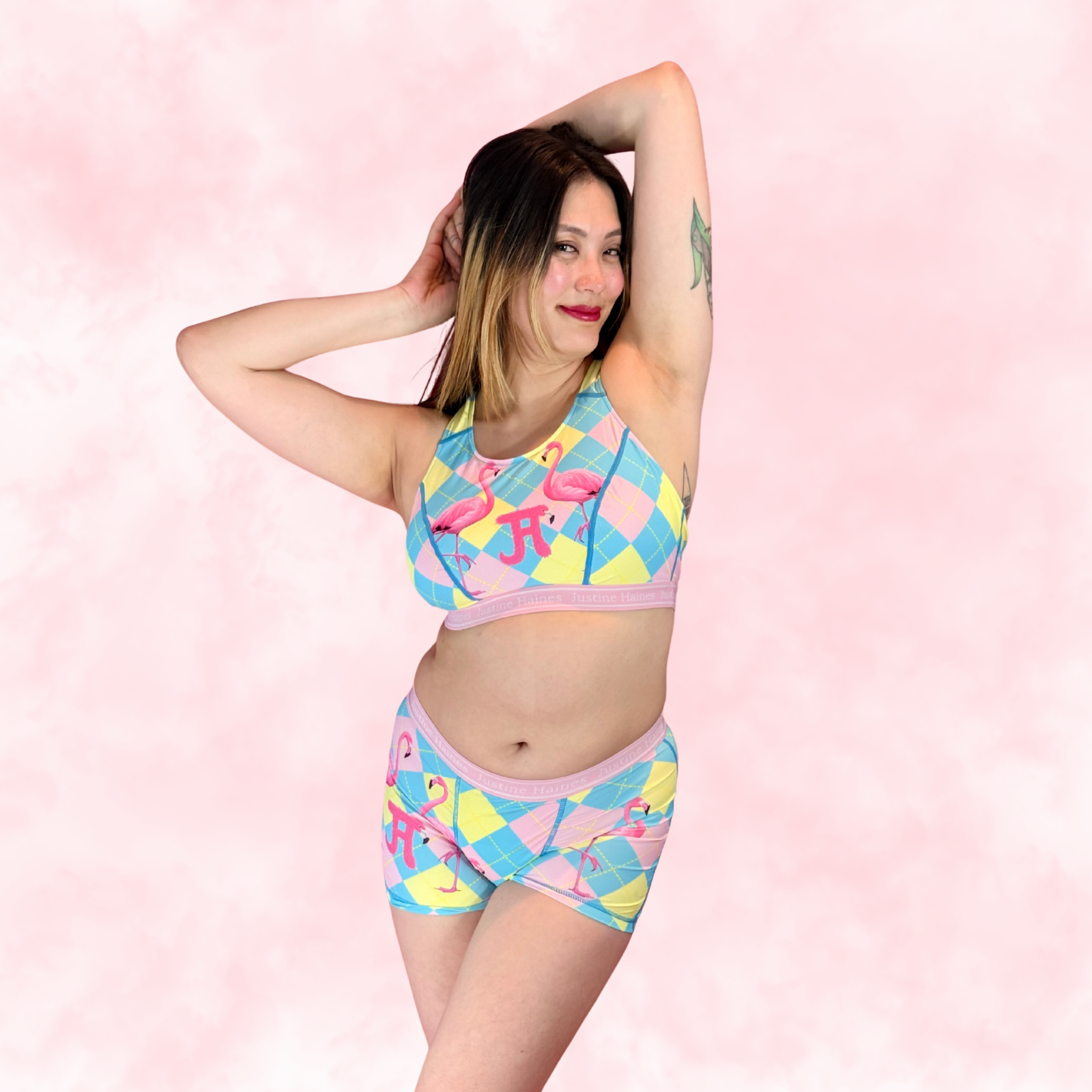 BoxerBriefs Classic Period BoyShort 🎀 Preppy Flamingo 🦩✨