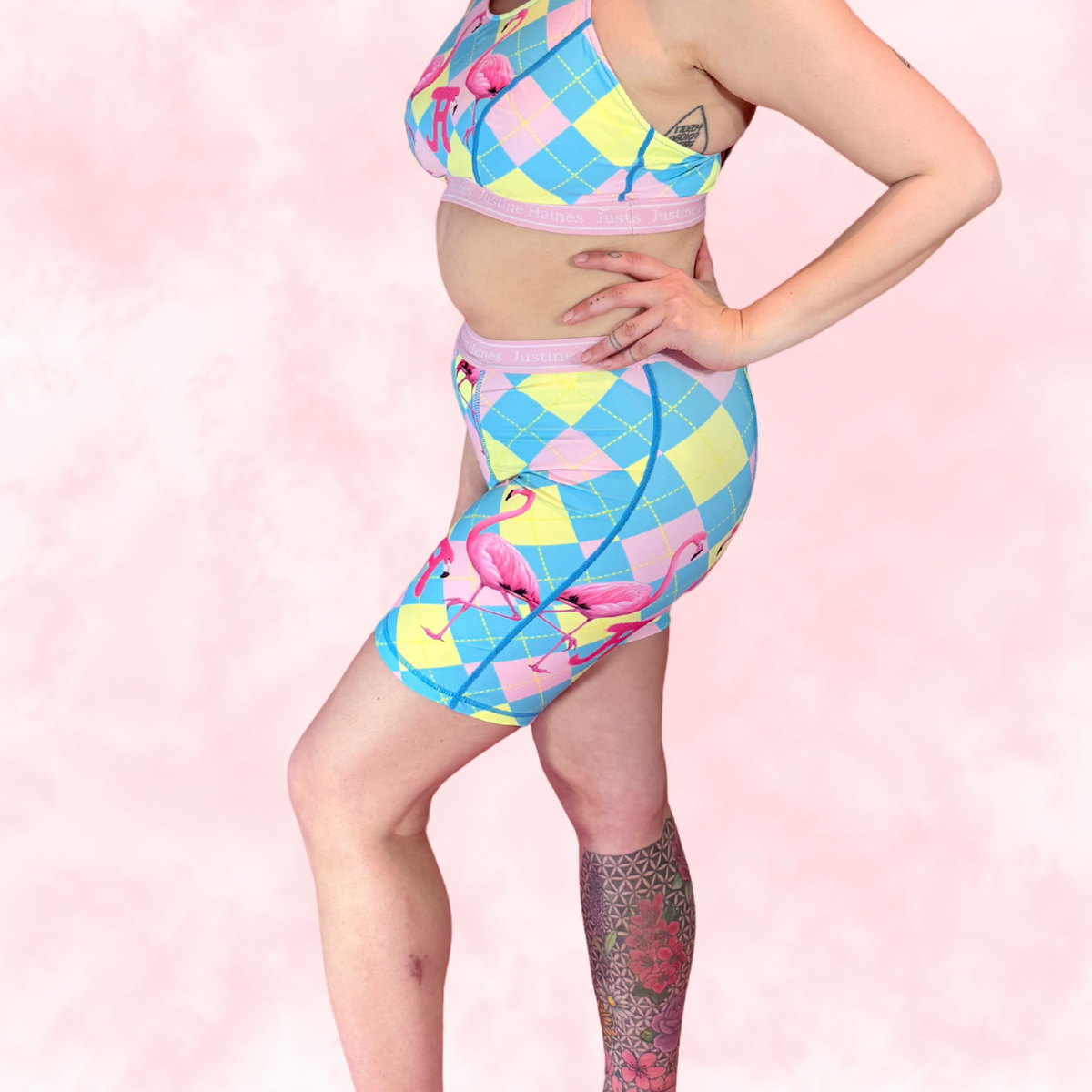 JH Exclusive Long Period Boxer / Biker Short 🎀 Preppy Flamingo 🦩✨