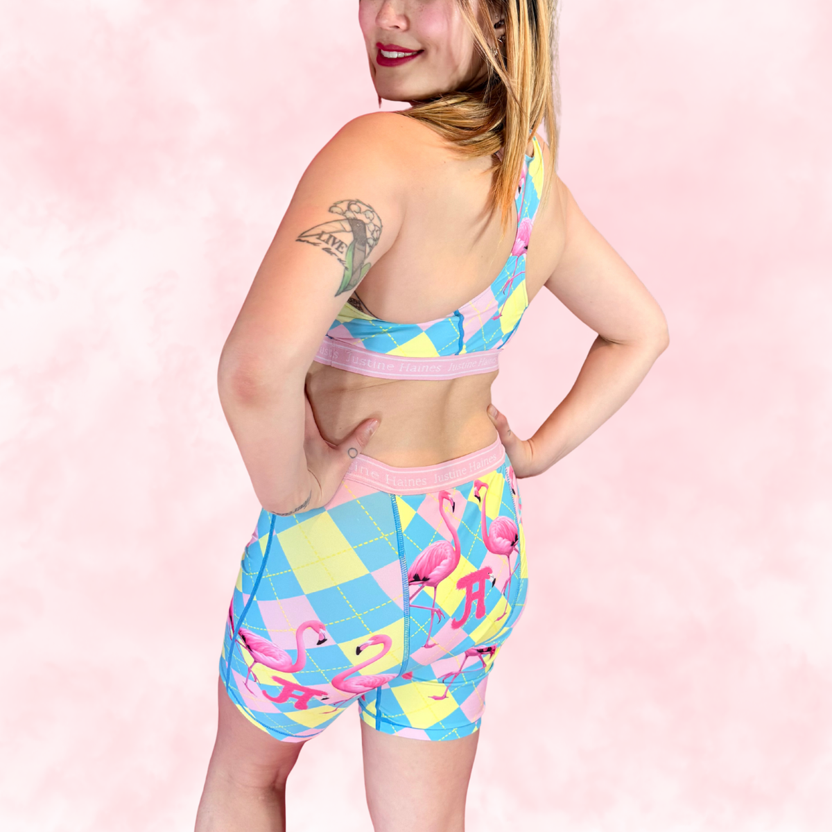 JH Exclusive Long Period Boxer / Biker Short 🎀 Preppy Flamingo 🦩✨