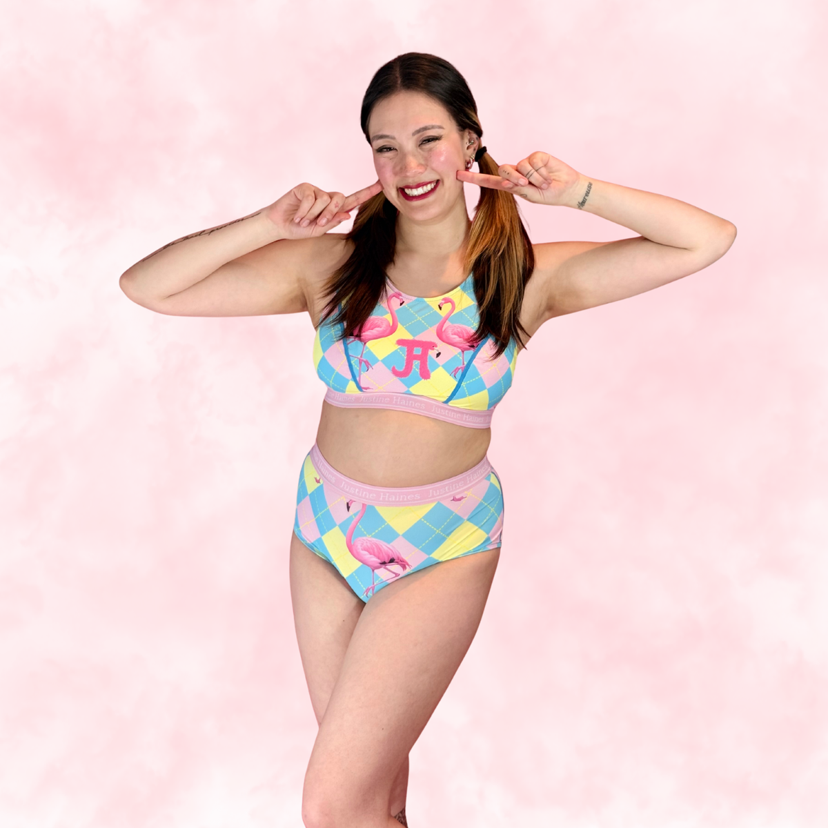 High-Rise Classic Period Undie 🎀 Preppy Flamingo 🦩✨