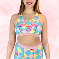 Classic T-Back Sports Bra 🎀 Preppy Flamingo 🦩✨