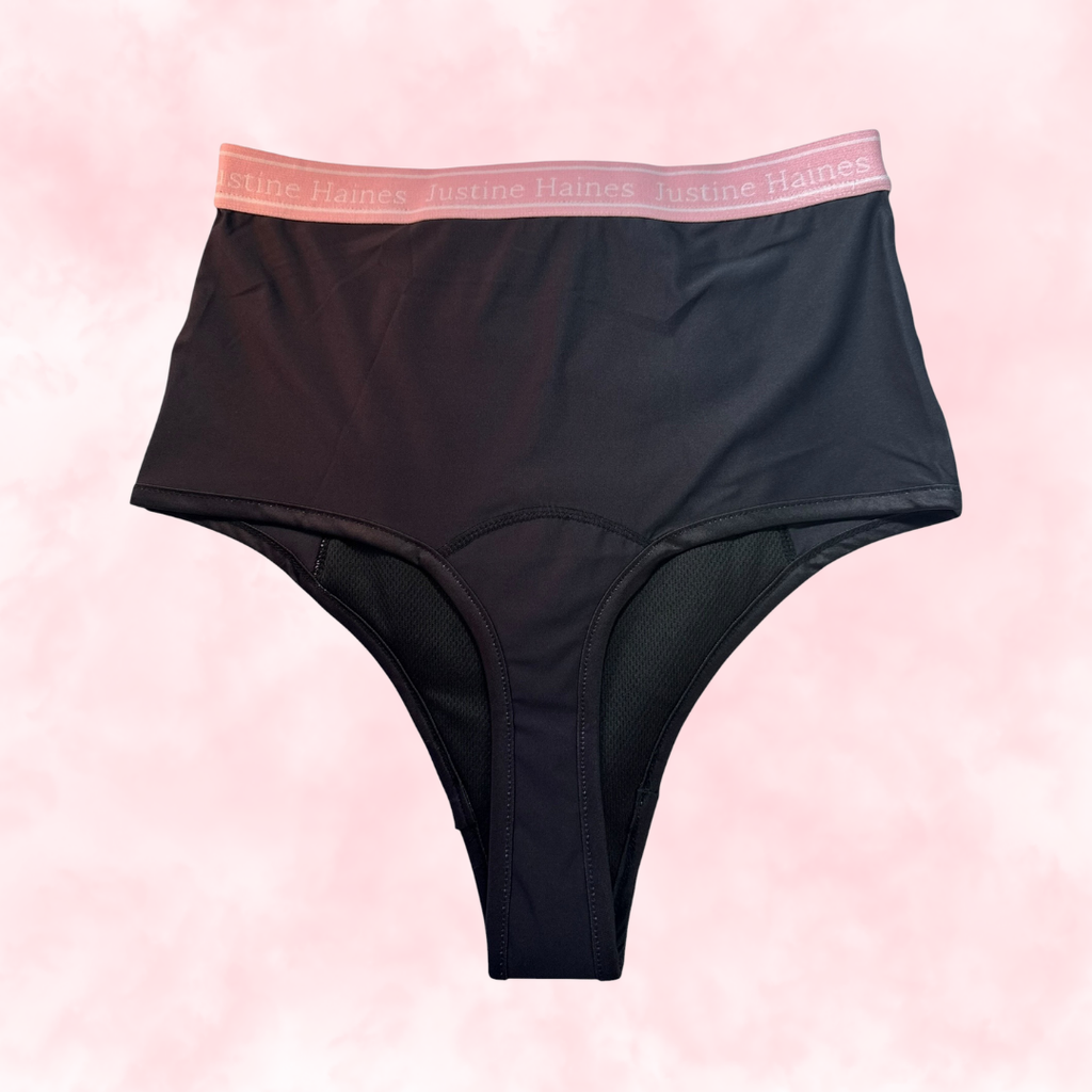 Cheeky Menstruelle Taille Haute Gainante (Brésilienne)🖤Justine NOIR 🖤 