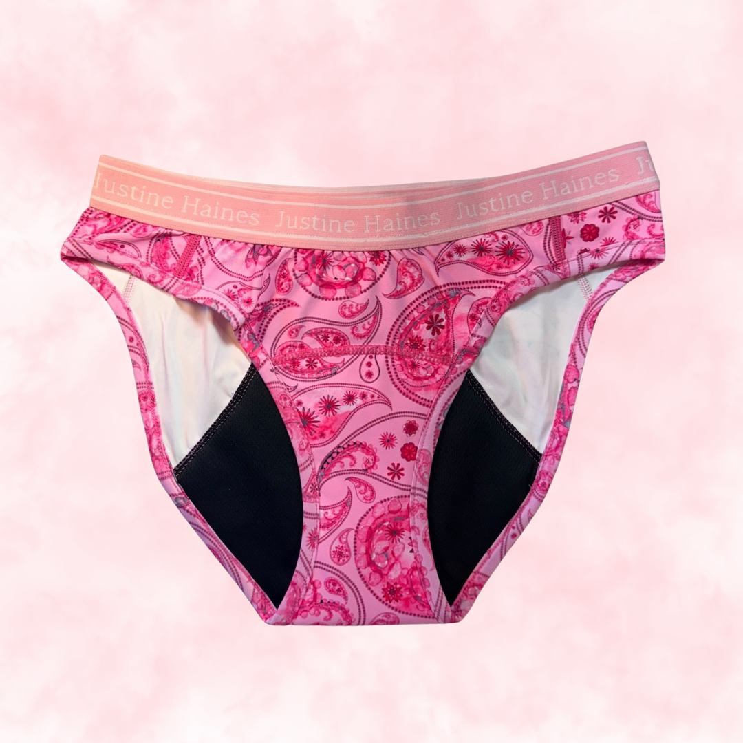 Classic Hipster Period Undie 🌸🎀 Pink Paisley 🌸🎀