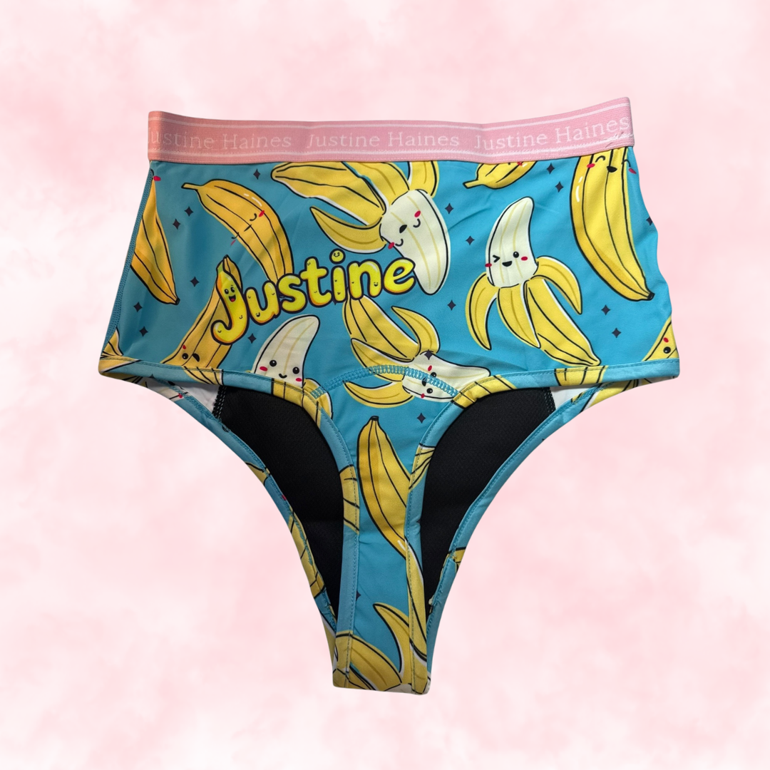 JH Exclusive * High-Rise Tummy Control Menstrual Thong 🍌 Crazy Banana 💙😄