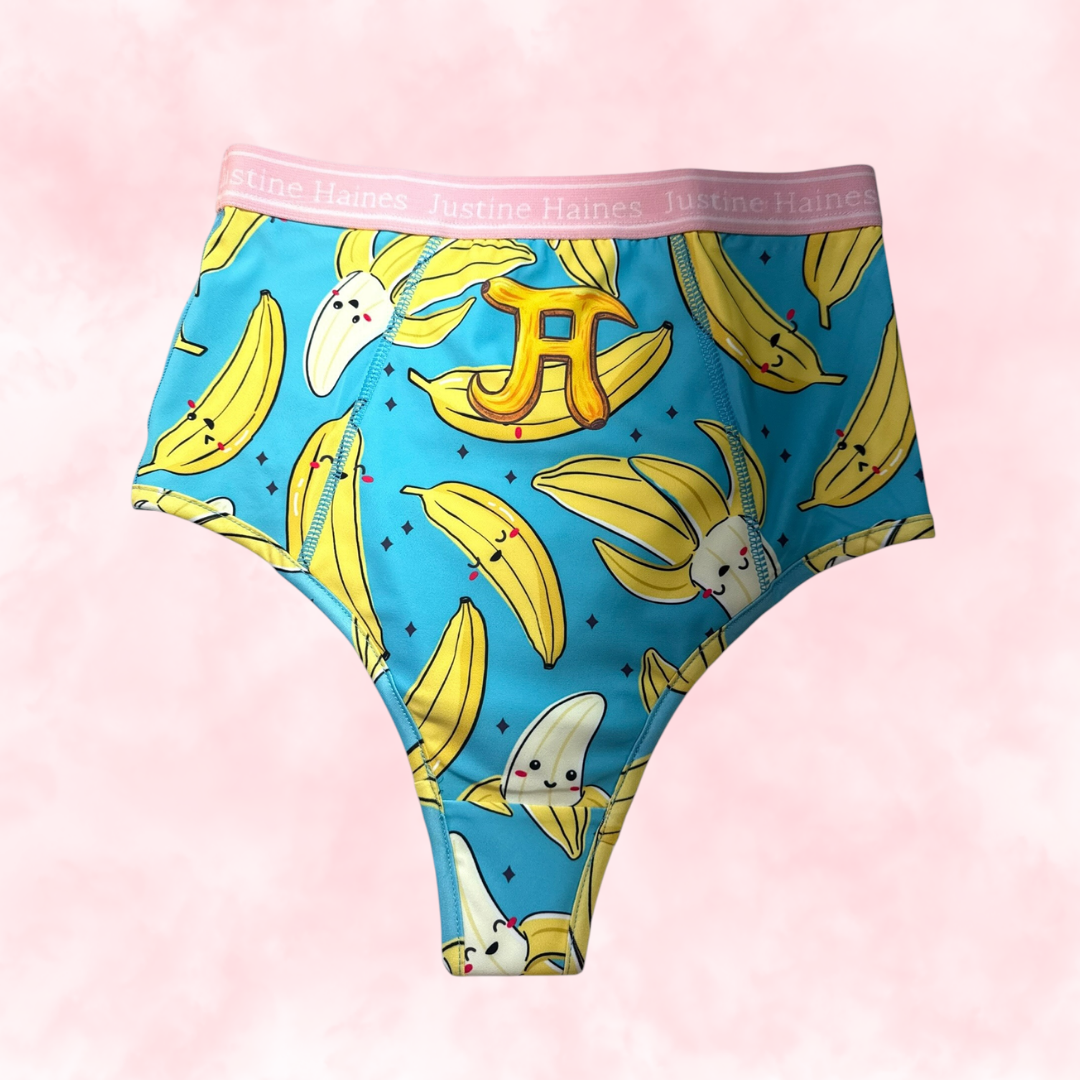 JH Exclusive * High-Rise Tummy Control Menstrual Thong 🍌 Crazy Banana 💙😄