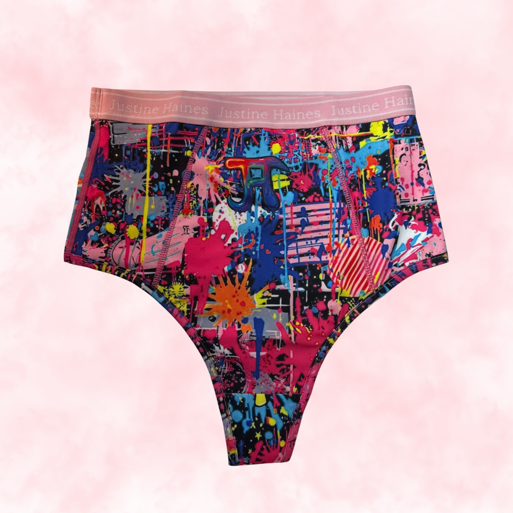 Cheeky Menstruelle Taille Haute Gainante (Brésilienne)⚡️🖤 GRAFFITI 1980 💥🎨