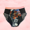 High-Rise Period Undie with MESH Skulls & Roses **2X