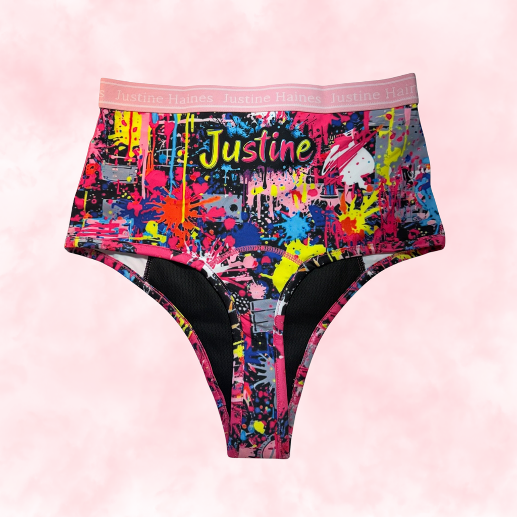 Cheeky Menstruelle Taille Haute Gainante (Brésilienne)⚡️🖤 GRAFFITI 1980 💥🎨