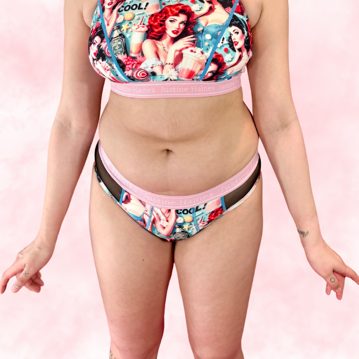 Hipster Period Undie with MESH 😎 Retro POP 🥤 🍨