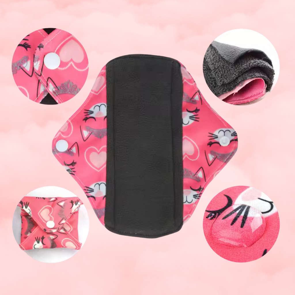 Serviettes hygiéniques réutilisables en bambou– Imprimés