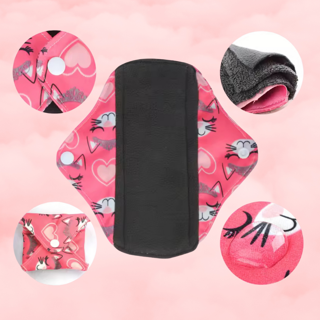 🎁 Printed Bamboo Menstrual Pads – Reusable • Leak-Proof • Cute Prints