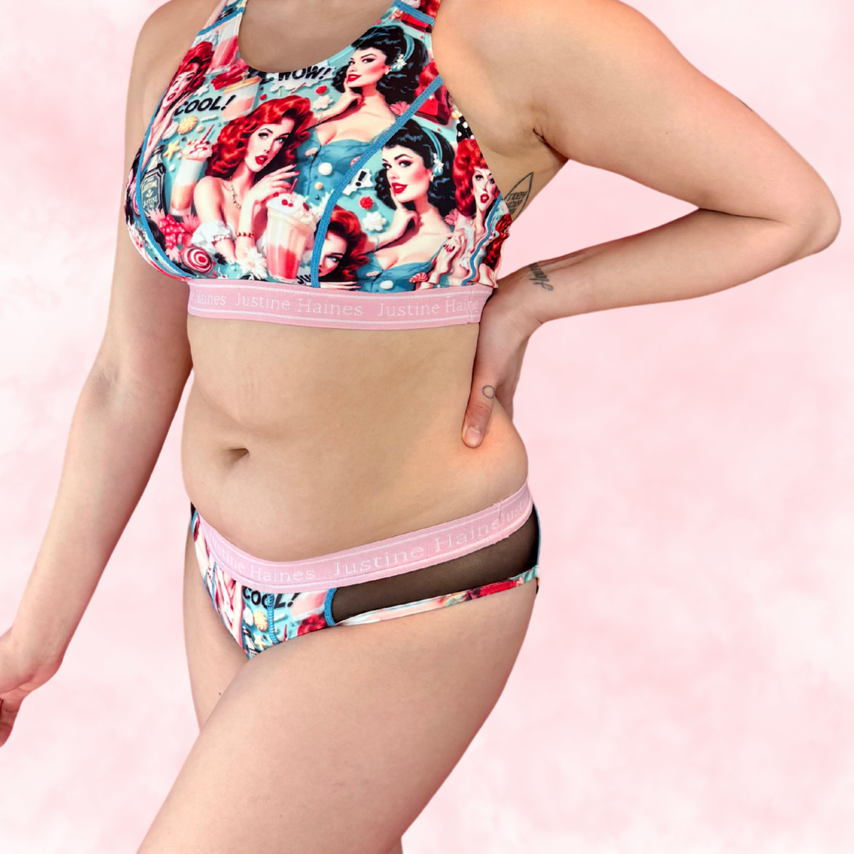 Hipster Period Undie with MESH 😎 Retro POP 🥤 🍨