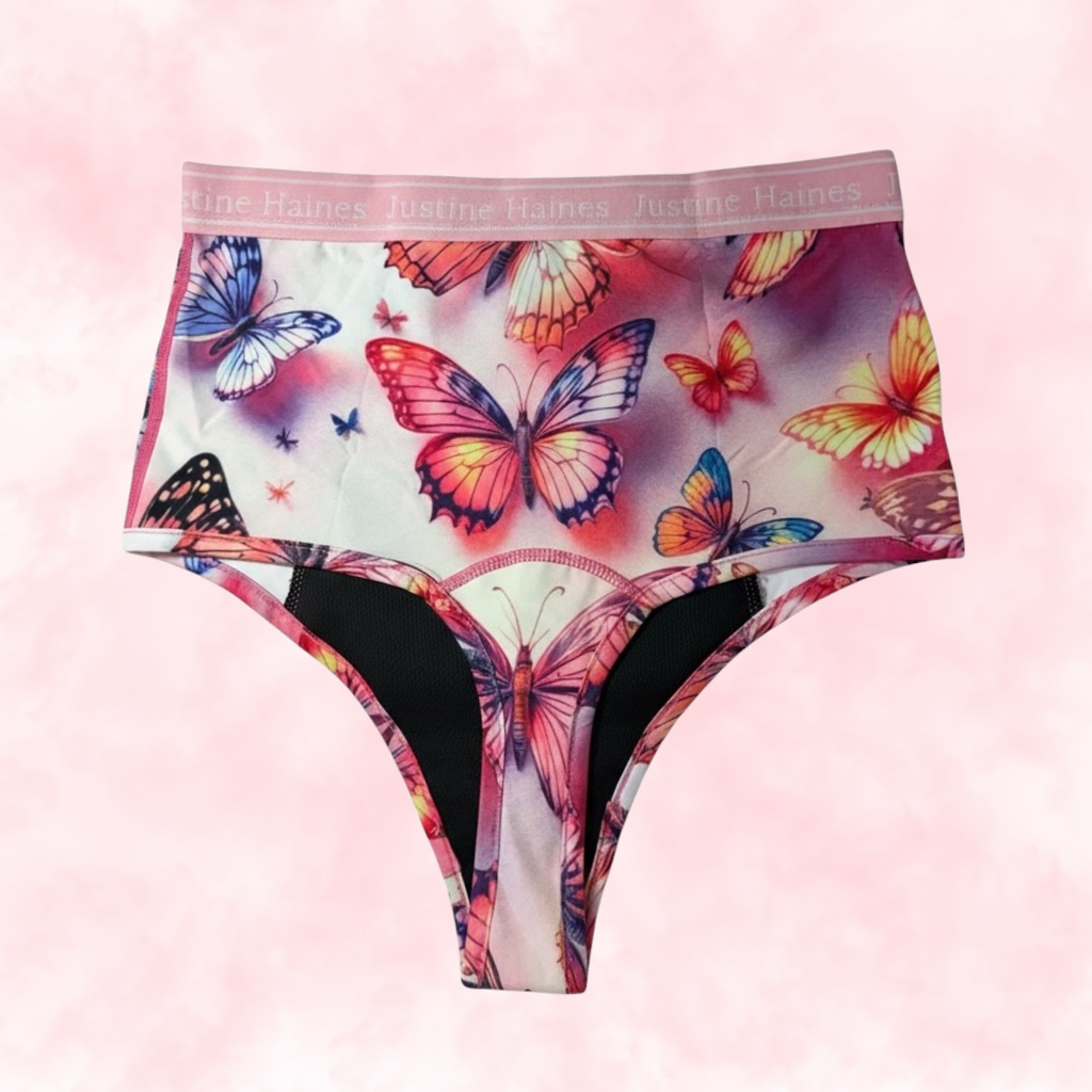 Cheeky Menstruelle Taille Haute Gainante (Brésilienne) 🦋 Rêves de papillons ✨💗