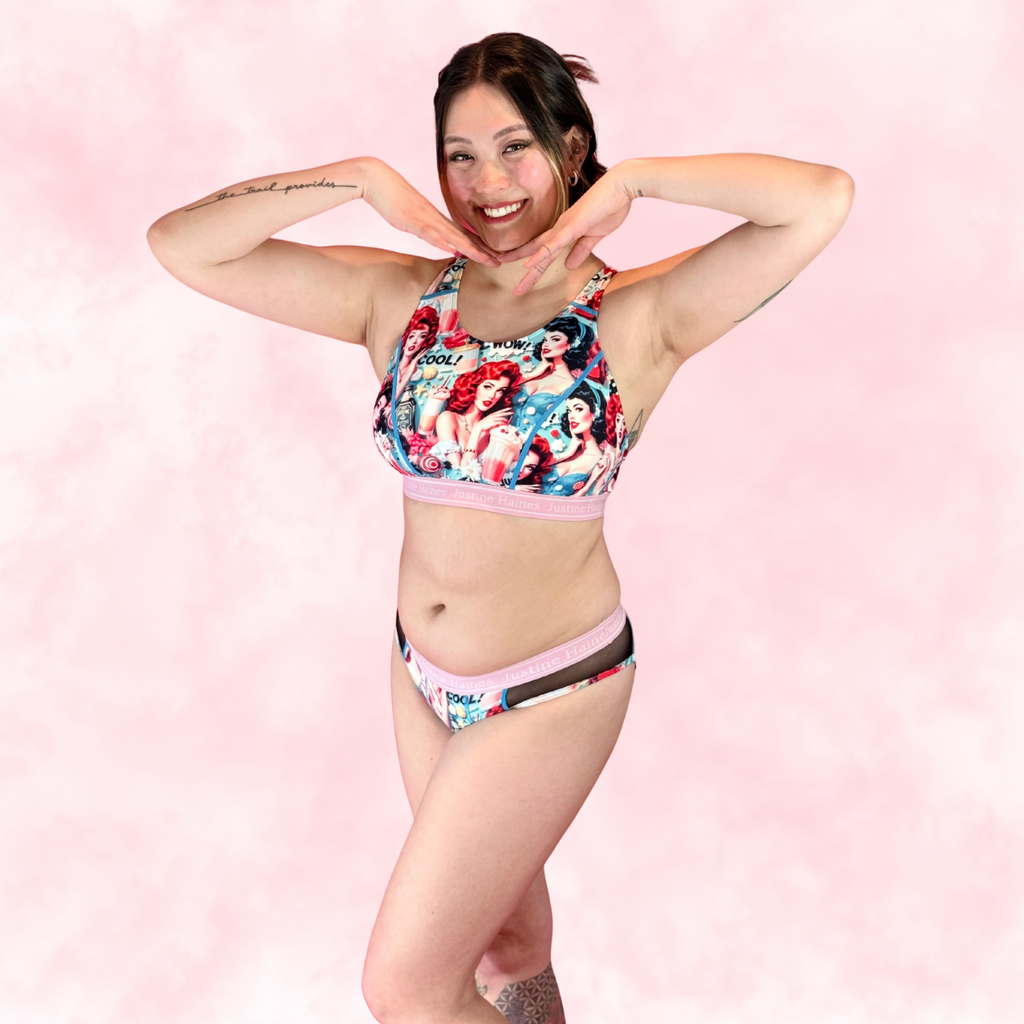 Hipster Period Undie with MESH 😎 Retro POP 🥤 🍨