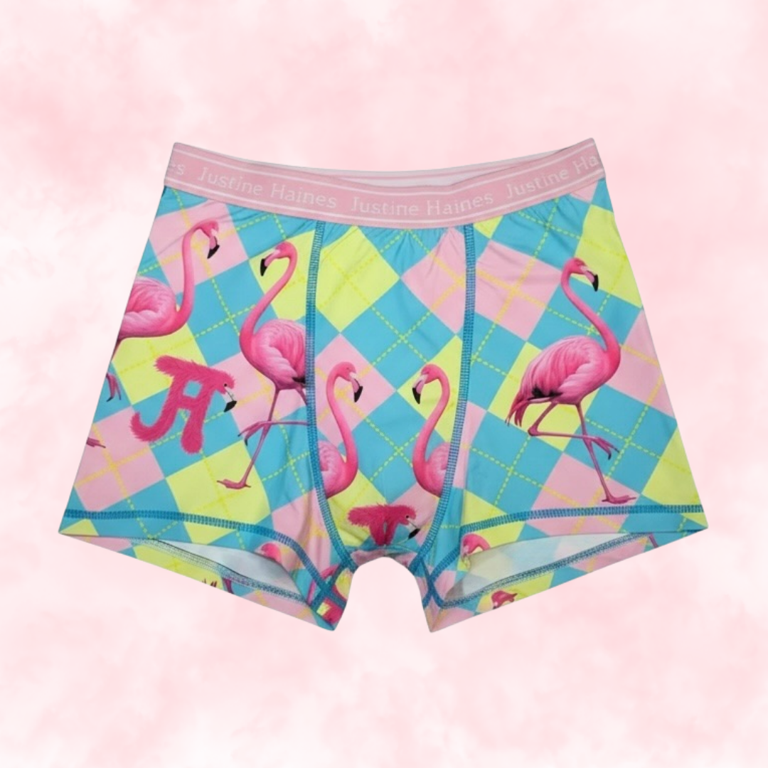 BoxerBriefs Classic Period BoyShort 🎀 Preppy Flamingo 🦩✨