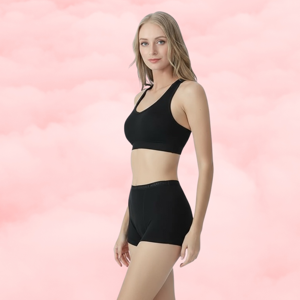 🖤 Period Boxer Short — Classic Black 🖤