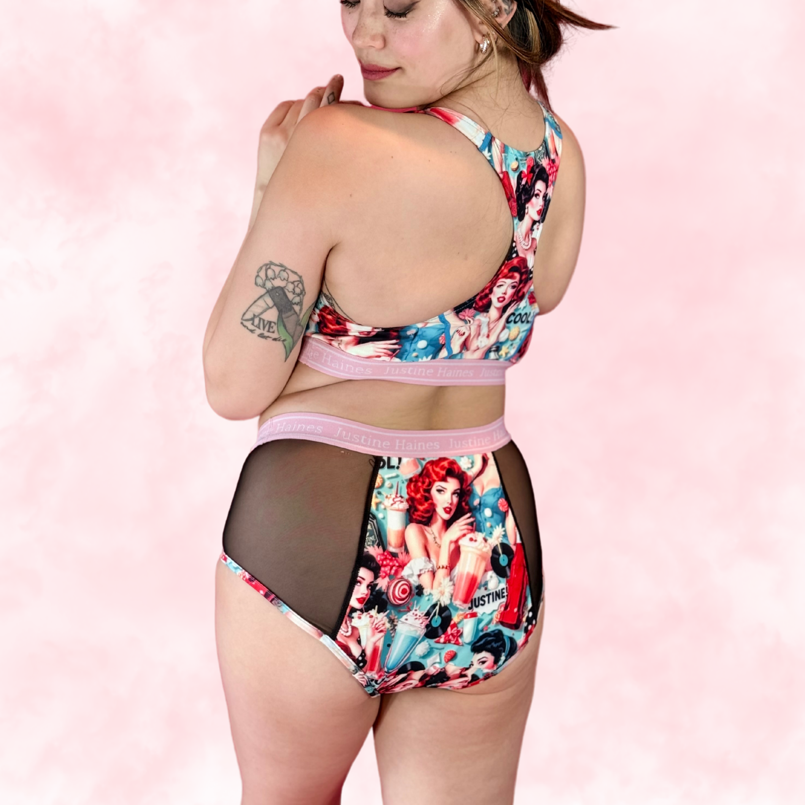 High-Rise Period Undie with MESH 😎 Retro POP 🥤 🍨