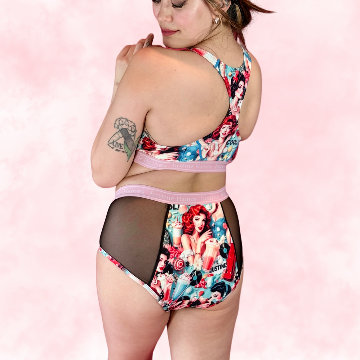 High-Rise Period Undie with MESH 😎 Retro POP 🥤 🍨