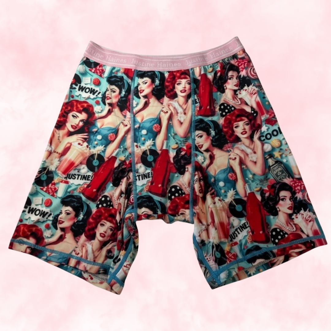 JH Exclusive Long Period Boxer / Biker Short 😎 Retro POP 🥤 🍨