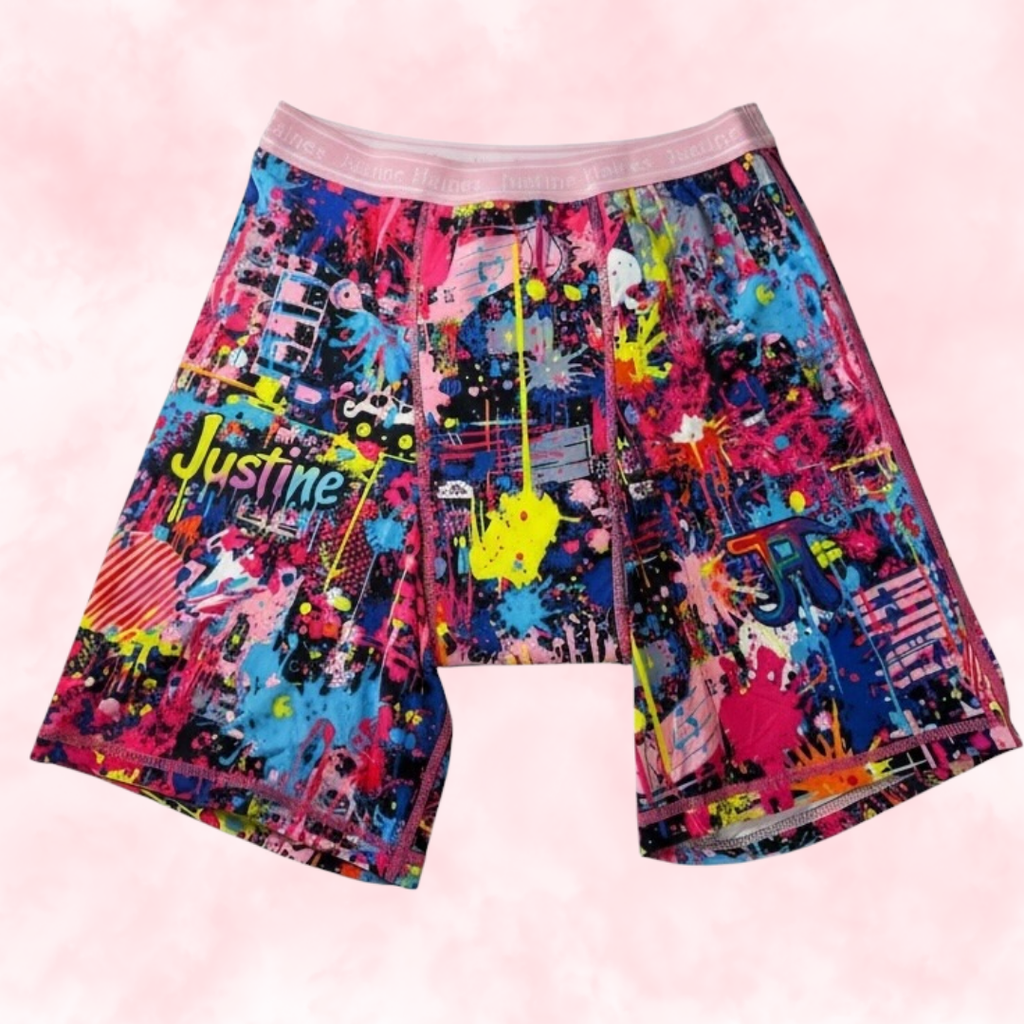 JH Exclusive * Long Period Boxer / Biker Short ⚡️🖤 GRAFFITI 1980 💥🎨