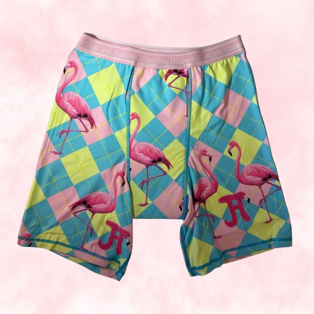 JH Exclusive Long Period Boxer / Biker Short 🎀 Preppy Flamingo 🦩✨