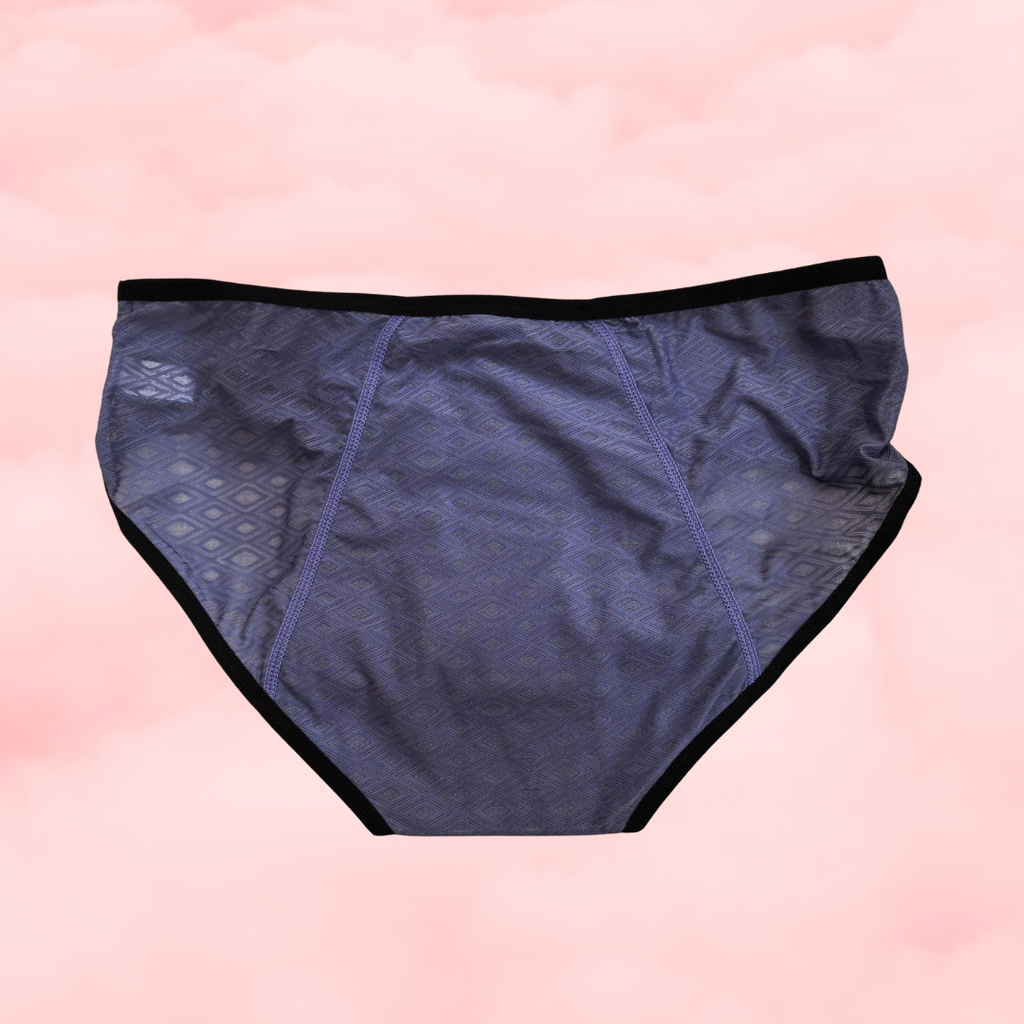 💙Culotte Hipster Menstruelle Asymétrique – Bleu-Gris 💙