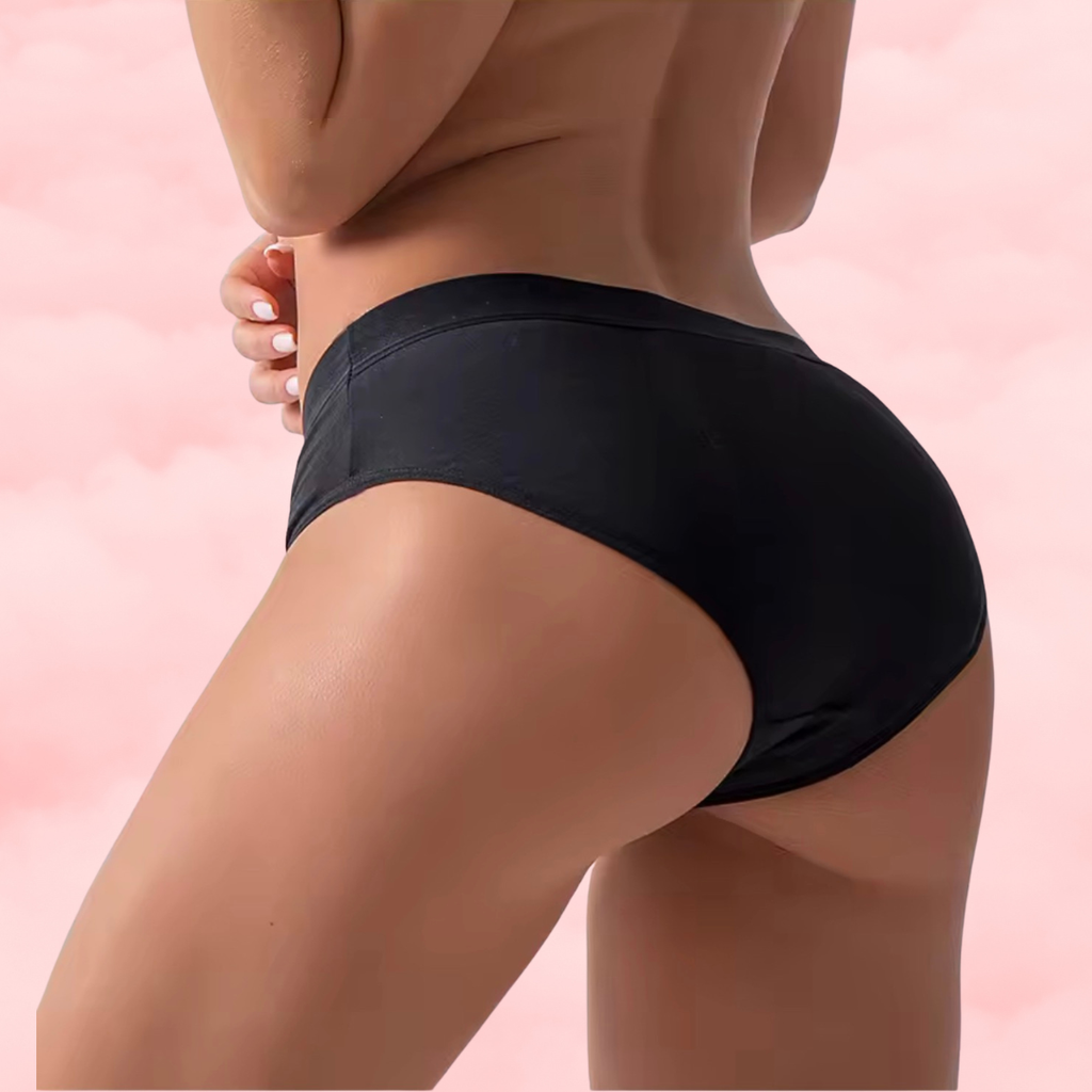🖤 Culotte hipster menstruelle en bambou noir classique