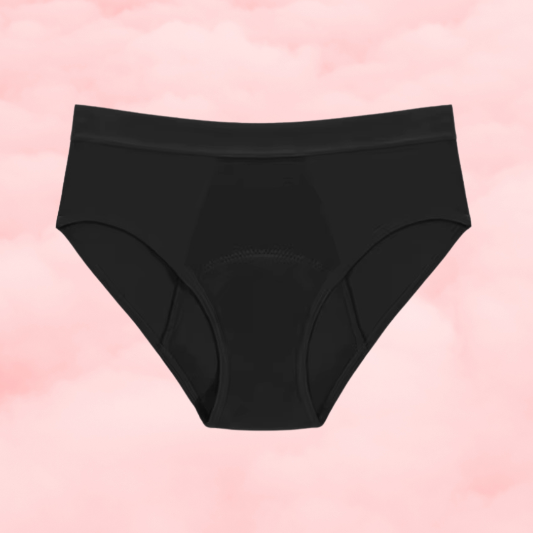 🖤 Culotte hipster menstruelle en bambou noir classique