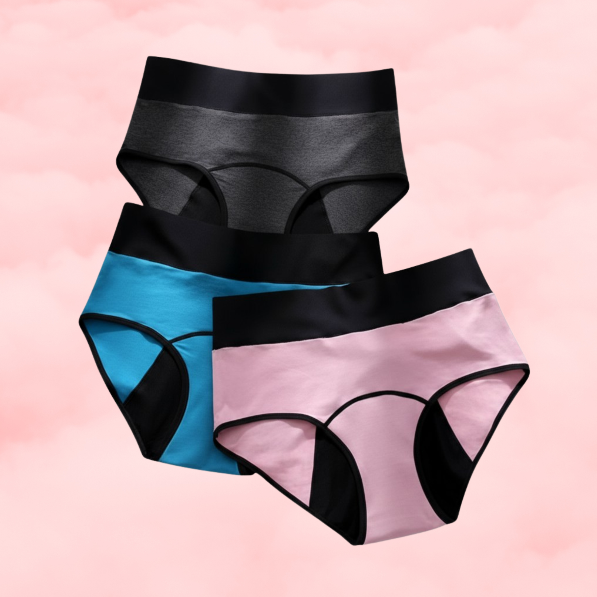 🖤 Culotte Menstruelle Taille-Haute Charcoal Sport 🖤